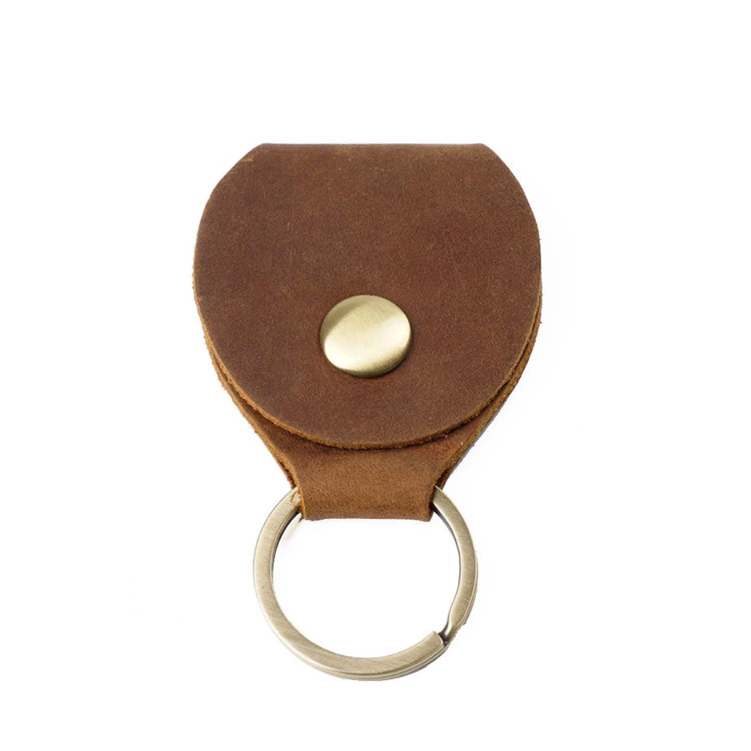 Wholesale Cowhide Guitar Pick Bag Storage Box Leather Keychain